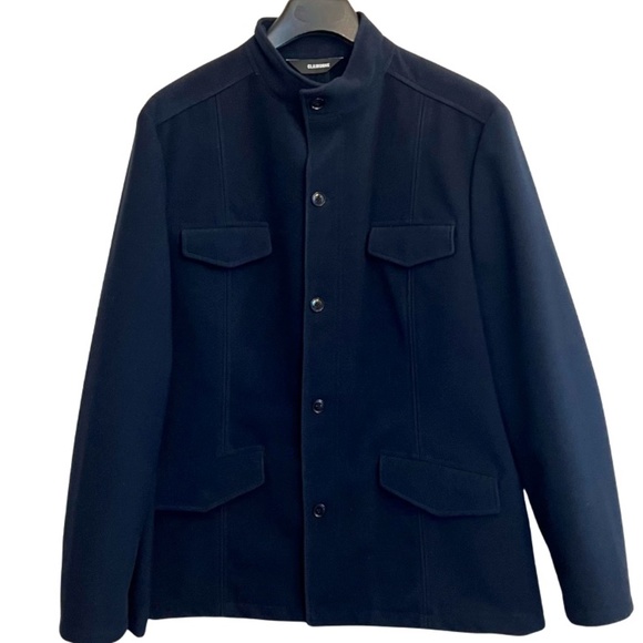 Claiborne Collarless Button Front Military Style Jacket Blue SZ XXL Gently Worn - Picture 1 of 4